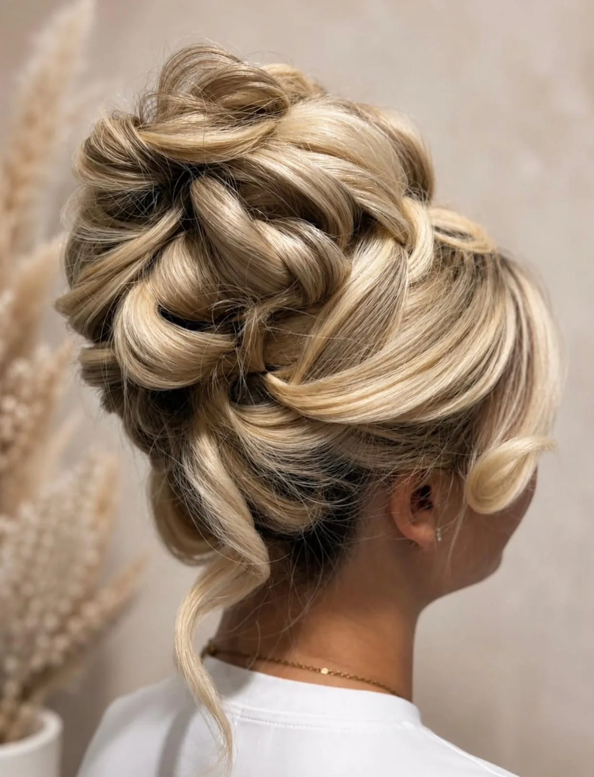 Textured hair-up — supplied work by Annie
