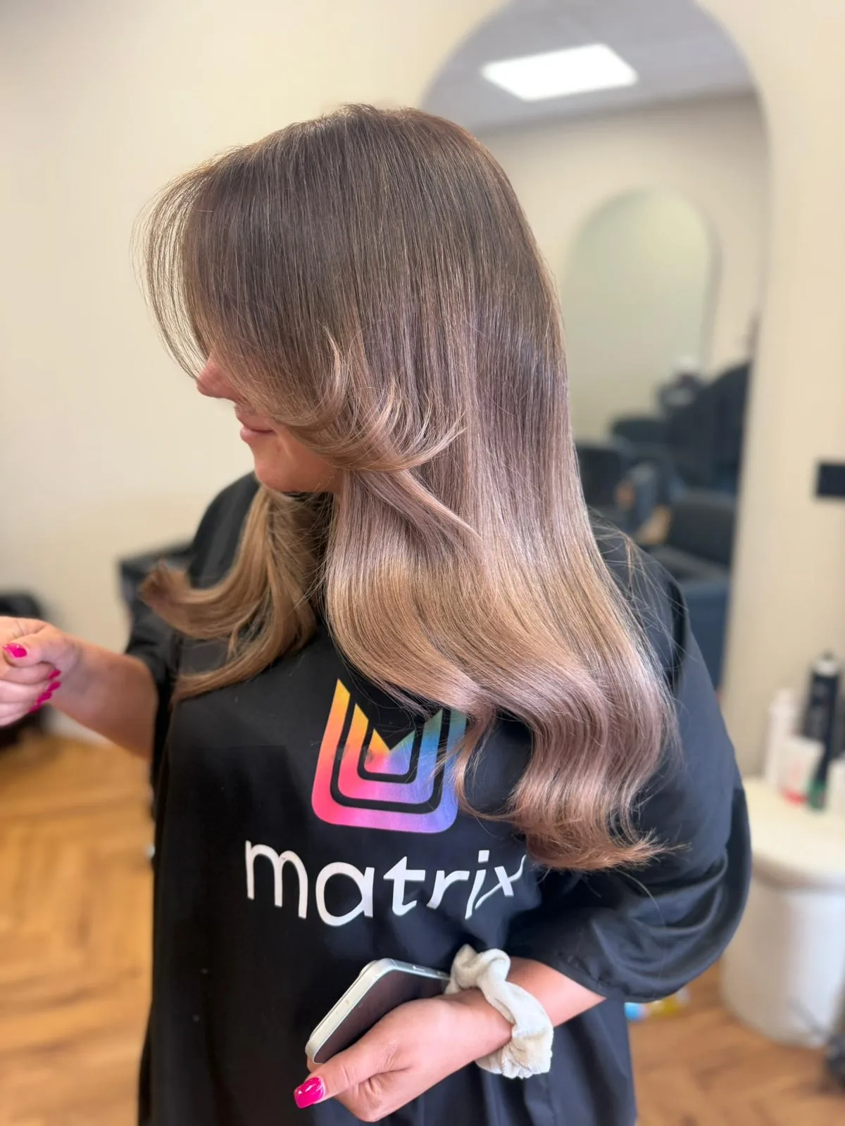 Long layers and a soft finish — supplied work by Annie